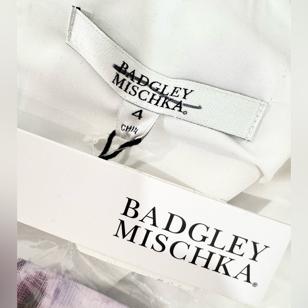 BADGLEY MISCHKA Floral-print multicolor Long Sleeve Taffeta Mermaid Gown - Picture 13 of 16
